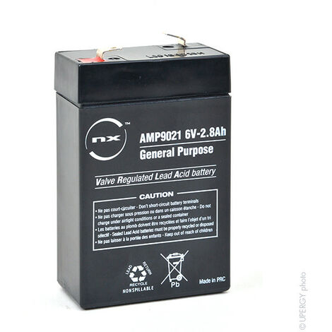 NX - Batterie plomb AGM NX 2.8-6 General Purpose 6V 2.8Ah F4.8