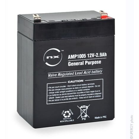NX - Batterie plomb AGM NX 2.9-12 General Purpose 12V 2.9Ah F4.8