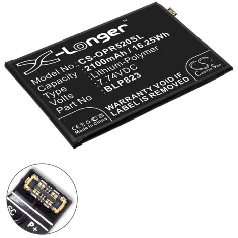 NX - Batterie téléphone, smartphone, GSM pour Oppo 7.74V 2100mAh - BLP823