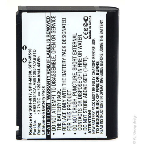 NX - Batterie téléphone, smartphone, GSM pour Samsung 3.7V 1200mAh - AB813851CAAB813851
