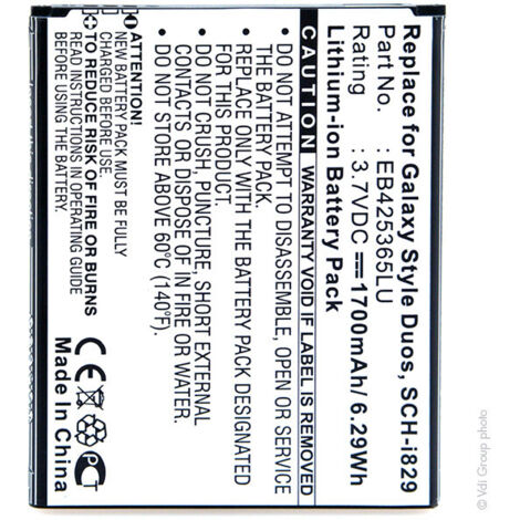 NX - Batterie téléphone, smartphone, GSM pour Samsung 3.7V 1700mAh - EB425365LU
