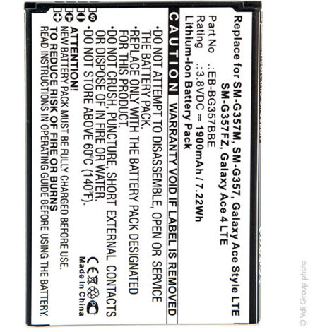 NX - Batterie téléphone, smartphone, GSM pour Samsung 3.8V 1900mAh - EB-BG357BBEEBBG357