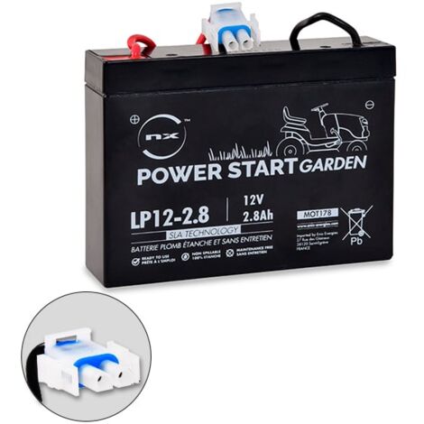 NX – Batterie tondeuse 12V 2.8Ah – Plomb étanche AGM préactivée – Dimensions 132x33x98mm – Compatible MC Culloch M95-66X