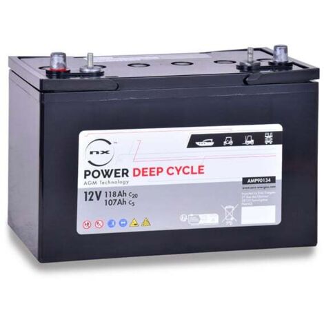 NX - Batterie traction NX Power Deep Cycle AGM 12V 118Ah Double bornes