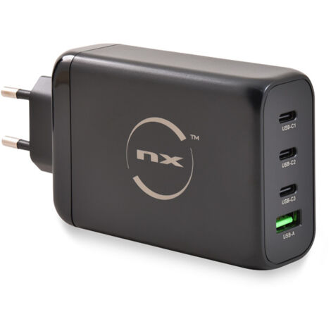 NX - Chargeur rapide GaN 130W USB-A et 3 x USB-C