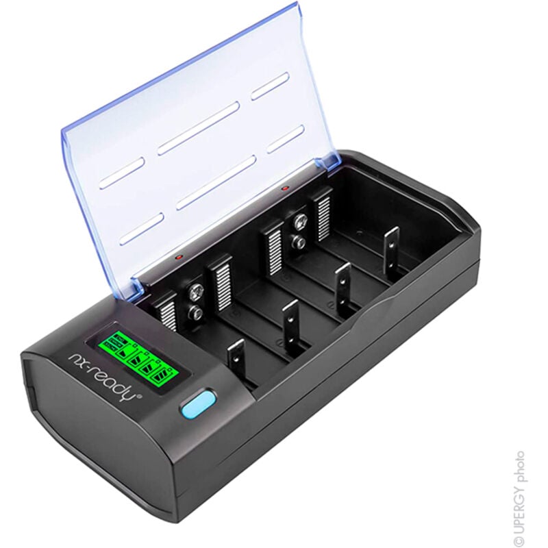 NX - Chargeur universel piles ready pour 4AA/AAA/C ou d et 2x9V NiMH/NiCd - Prise eu et uk