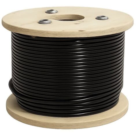 Nylon Coated Galvanised Wire Rope 7X19 5MM Coated to 6.5MM 100M Reel (Black Gym Cable Pulley Rigging)