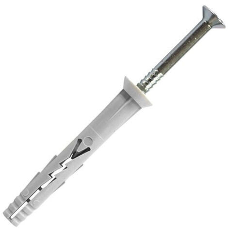 Nylon-Dübel mit Senkkopf, verzinkter Stahlstift, YZF Ø6x40mm – 200 Stück in der Packung