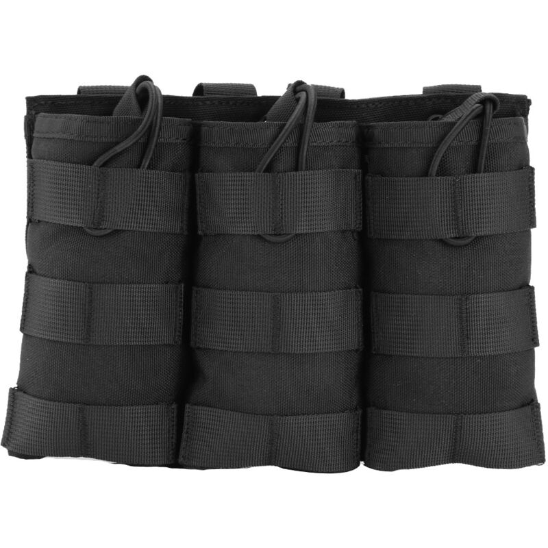 Rapanda - Nylon Open Top molle triple magazine drop pouch avec système bungee (noir)