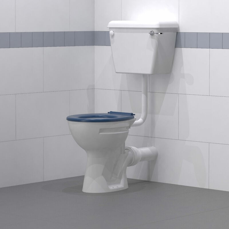 Nyma PRO Doc M Low Level Toilet Ware Set - Dark Blue Ring Seat - Nymas