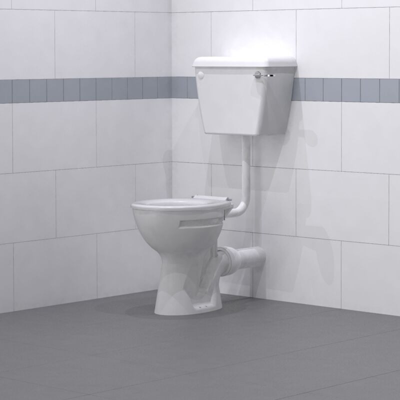Nyma PRO Doc M Low Level Toilet Ware Set - White Ring Seat - Nymas