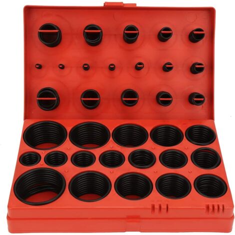 O-Ring – 419 Stück, 32 Größen, sortiert, schwarze O-Ringe, Dichtungsset, universelles Gummi-O-Ring-Set mit Box