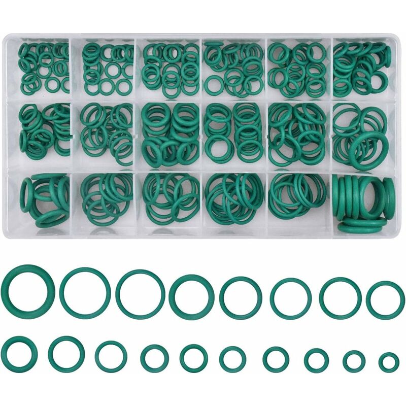 Image of O-Rings Kit, 270PCS 18 Sizes O-Ring Seals Rubber Assortment, Faucet Gasket, Sealing Rings for Vehicle Air Conditioning, Appliances, Bearing, Pump
