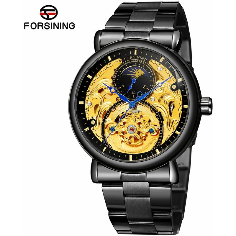 

Ｔ-Winner Reloj mecanico automatico para hombre 3ATM Relojes de pulsera de moda a prueba de agua,Negro