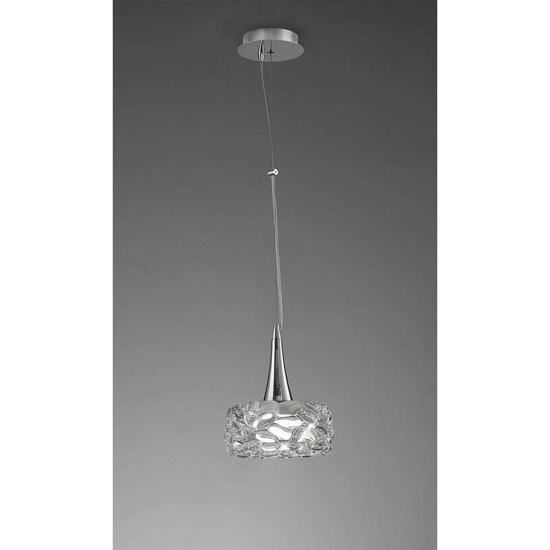 O2 pendant light 1 bulb E27 Large, polished chrome