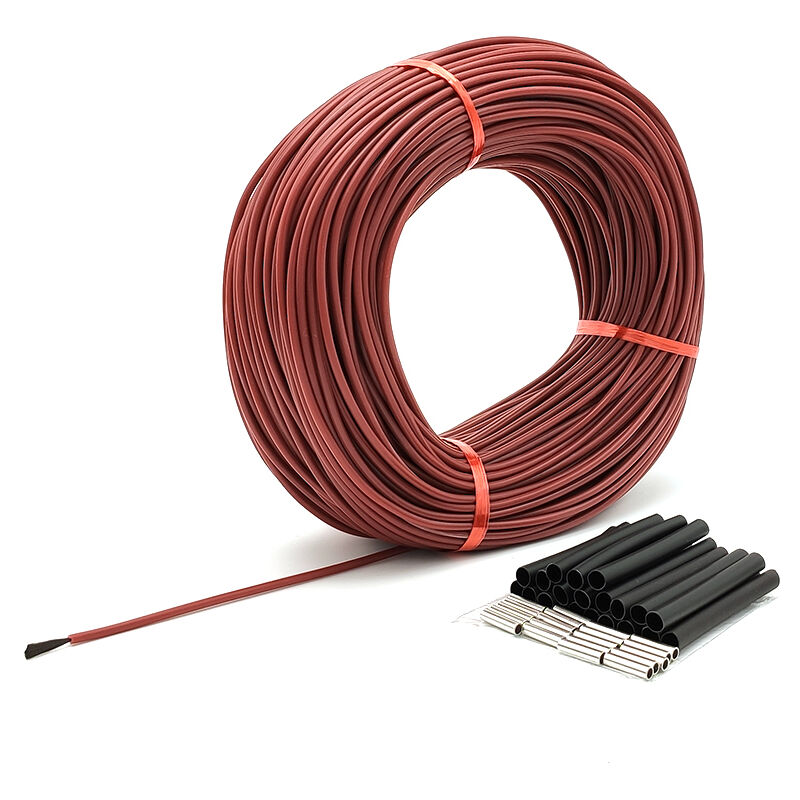 

φ3mm 12K 33Ω Cable de calefaccion de fibra de carbono 200 ℃ Cable de calefaccion de suelo caliente de goma de silicona infrarrojo lejano de alta