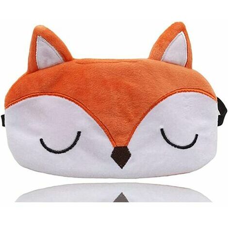 OAAO Animal Sommeil Masque pour les Yeux Mignon Drôle 3D Doux Moelleux Dessin Animé Masque Yeux pour Dormir Voyage Respirant Masque Yeux Enfants Adultes Femmes Fox Orange