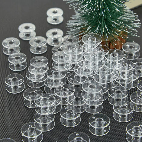 OAAO Canette Machine a Coudre,Bobines pour Machine à Coudre Canettes de Couture Universelle Bobine de Machine à Coudre en Plastique (25 pièces Transparente)