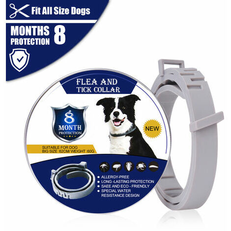 OAAO Collier Naturel Antipuces Anti-Tiques - Chiens/Chats, Résistant à l’Eau, Ajustable et Naturel - Efficace Puces,Tiques. Jusqu'à 8 Mois de Protection - Antiparasitaire (L - Jusqu'à 62 CM)