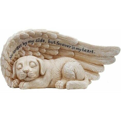 OAAO Outils Chien endormi dans des figurines d'ailes d'ange – Chien avec figurine d'ailes d'ange, pierres commémoratives pour chien, cadeaux commémoratifs honorant un animal de compagnie bien-aimé, dé