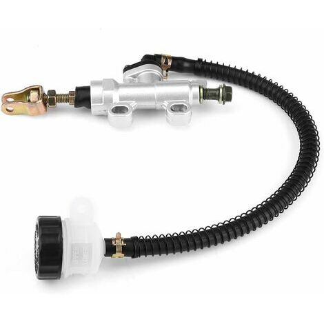 OAAO Réservoir de pompe de frein arrière Cylindre hydraulique pour moto Frein à pied arrière Réservoir de maître-cylindre hydraulique Argent pour moto Dirt Bike ATV(Blanc)