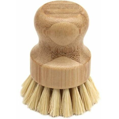 OAAO TONAUP Brosse à vaisselle en bambou Brosse à vaisselle ronde en bois Brosse à vaisselle en palmier pour nettoyer les casseroles, poêles, assiettes et couverts
