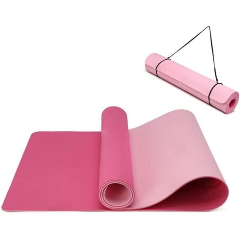 Oak & Tea Yogamatte, dicke, rutschfeste Yogamatte für Damen und Herren, Trainingsmatte für das Heim-Fitnessstudio mit Tragegurt, Meditation, Pilates, 183 x 61 x 0,6 cm