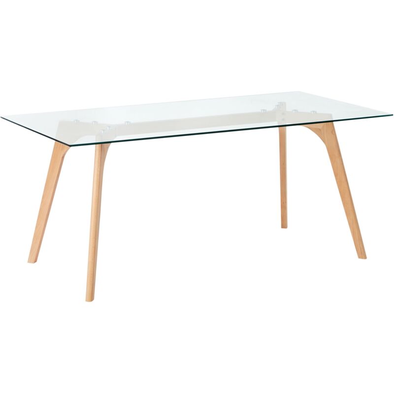 Beliani Dining Table Hudson Transparent 180 Cm 90 Cm Tempered Glass