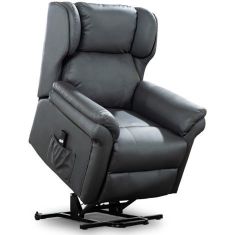 OAKFORD ELECTRIC RISE RECLINER BONDED LEATHER ARMCHAIR LOUNGE MOBILITY CHAIR - different colors available