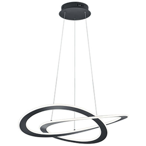 OAKLAND SOSPENSIONE LED 52W 6200lm, 3000K  ANTRACITE DIMMERABILE CON INTERRUTTORE A PARETE D. 70CM