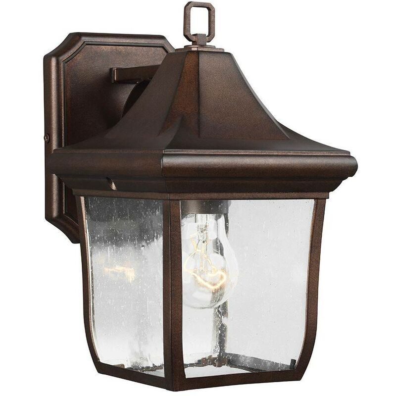 Elstead Oakmont - 1 Light Outdoor Small Wall Lantern Light Bronze IP44, E27