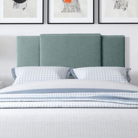 Oasis Sky Blue Linen Double 26 inch Strutted Headboard