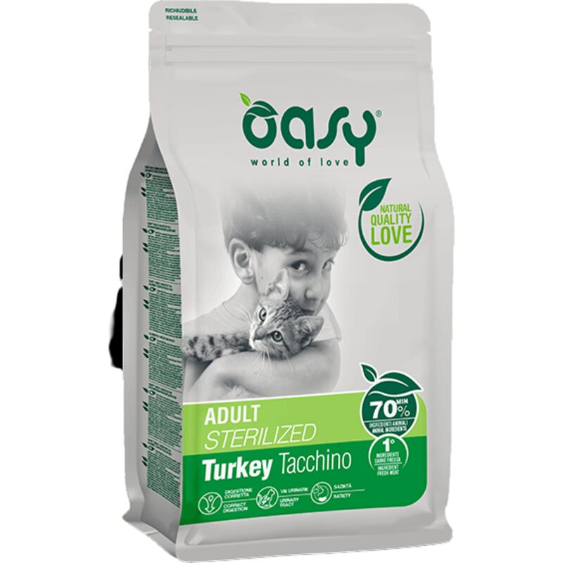 Gatto Adult Sterilized Con Tacchino Da 1,5 Kg Oasy