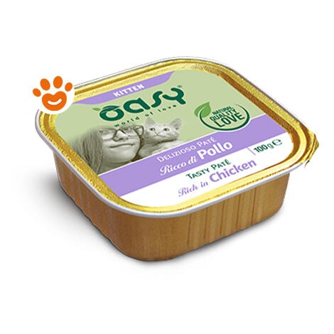Oasy Cat Delizioso Patè Kitten Pollo  - Oasy Cat Delizioso Patè Kitten Pollo - Vaschetta Da 100 Gr
