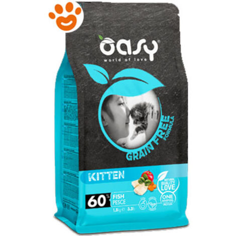 Oasy Cat Grain Free Kitten Pesce  - Oasy Cat Grain Free Kitten Pesce - Sacco Da 1,5 Kg