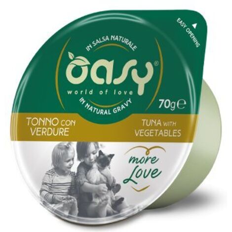 Oasy Cat Más Amor Taza Verde 70g - Atún con Verduras 70g