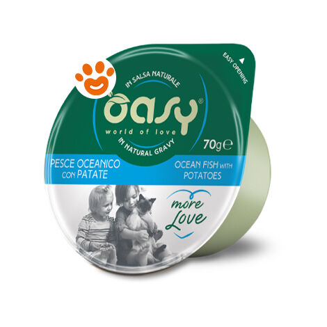Oasy Cat More Love Green Cup Pesce Oceanico con Patate - Oasy Cat More Love Green Cup Pesce Oceanico con Patate - Vaschetta da 70 Gr, Any
