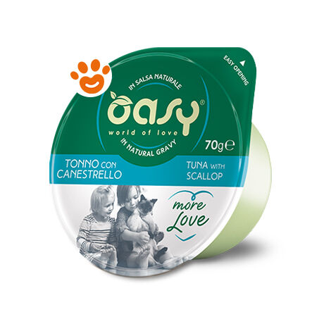 Oasy Cat More Love Green Cup Tonno con Canestrello - Oasy Cat More Love Green Cup Tonno con Canestrello - Vaschetta da 70 Gr