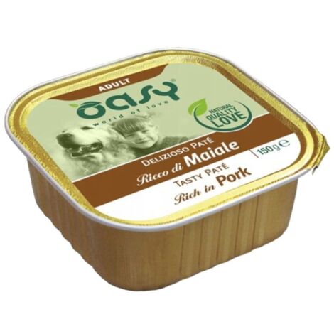 Oasy Dog Delizioso Pastete Futter für ausgewachsene Hunde, 150 g - Schweinefleisch