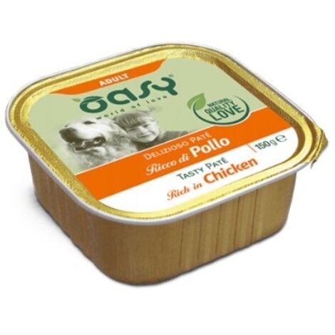Oasy Dog  Delizioso Paté  Comida en bandeja para perros adultos 150 g - Pollo 150 g