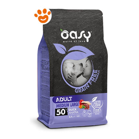 Oasy Dog Grain Free Adult Medium/Large Anatra  - Oasy Dog Grain Free Adult Medium/Large Anatra - Sacco Da 12 Kg