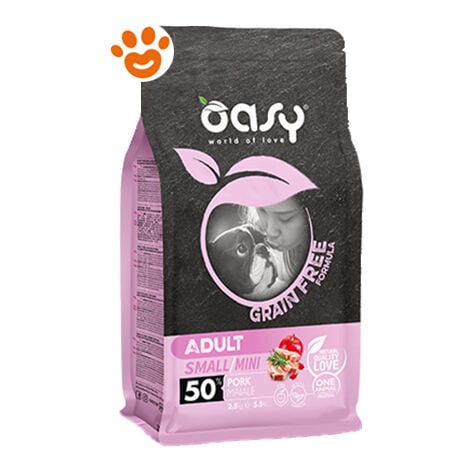 Oasy Dog Grain Free Adult Small/Mini Maiale  - Oasy Dog Grain Free Adult Small/Mini Maiale - Sacco Da 2,5 Kg
