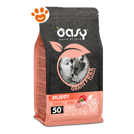 Oasy Dog Grain Free Puppy Small/Mini Tacchino  - Oasy Dog Grain Free Puppy Small/Mini Tacchino - Any, Sacco Da 2,5 Kg