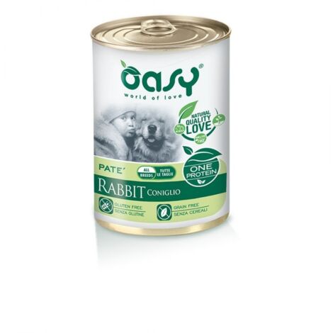 Oasy Dog One Protein Adult Medium Large Coniglio  - Oasy Dog One Protein Adult Medium Large Coniglio - Lattina Da 400 Gr