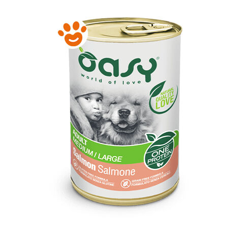 Oasy Dog One Protein Adult Medium Large Salmone - Oasy Dog One Protein Adult Medium Large Salmone - Lattina Da 400 Gr