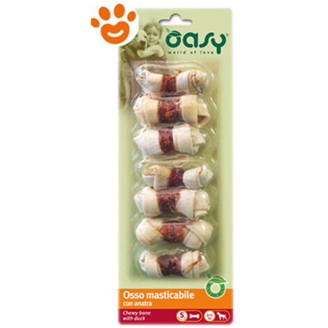 Oasy Dog Snack Osso Masticabile all'Anatra Taglia Small (2 - 12 KG) - Oasy Dog Snack Osso Masticabile all'Anatra Taglia Small (2 - 12 KG) - Confezione da 85 Gr