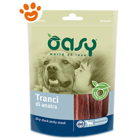 Oasy Dog Snack Tranci di Anatra  - Oasy Dog Snack Tranci di Anatra - Confezione da 100 Gr