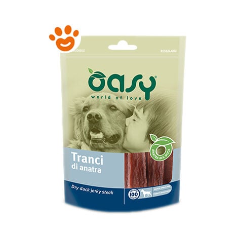 Oasy Dog Snack Tranci di Anatra  - Oasy Dog Snack Tranci di Anatra - Confezione da 100 Gr