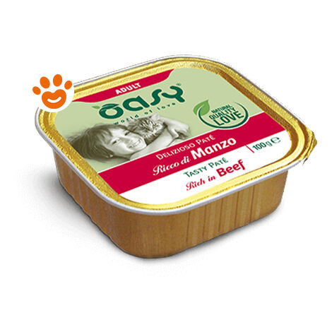 Oasy Gatto Delizioso Patè In Vaschetta 100gr Adult Manzo