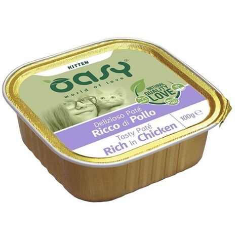 Oasy Gatto Delizioso Patè In Vaschetta 100gr Kitten Pollo